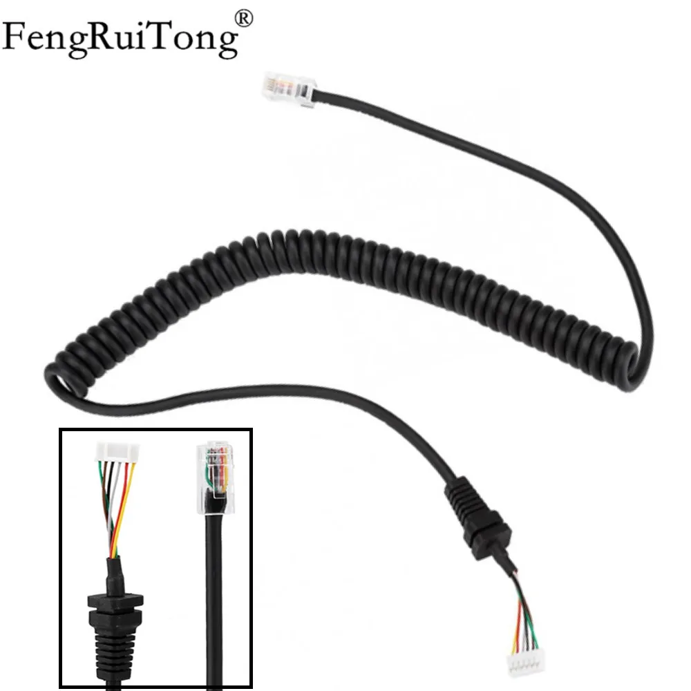 Car Hand Speaker Microphone Replacement Mic Cables Cord Wire For YAESU MH-48A For Car Radio Talkie Walkie Telephone Spring Line