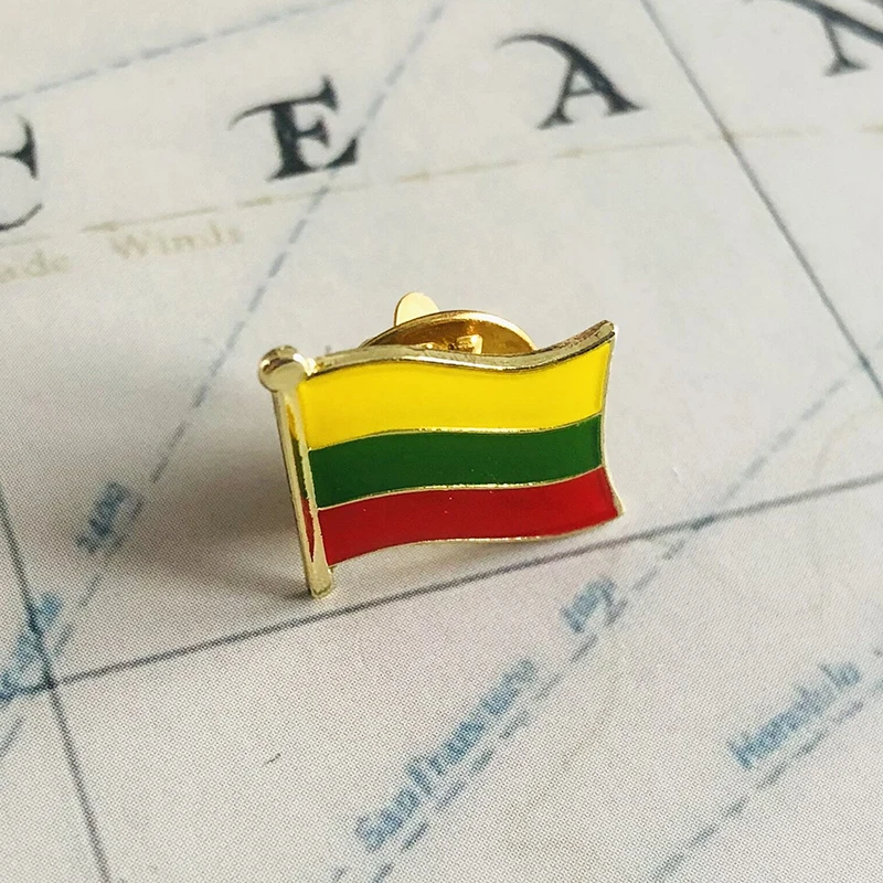 Picture 4: LITHUANIA  National Flag Embroidery Patches Badge Shield And Square Shape Pin One Set On The Cloth Armband   Backpack Decoration