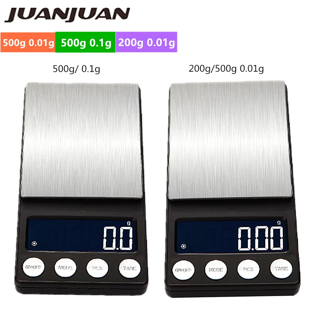 500g/0.01g Digital Scale Pocket Jewelry Weighing Scale LCD Display Electronic Grams Stainless Steel Drug Weight Tool 30% OFF