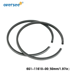 Juego de anillos de pistón 6G1-11610 STD para Motor fueraborda Yamaha 2T 6HP 8HP 4HP, diámetro de 50mm 6G1-11610-00 647-11610