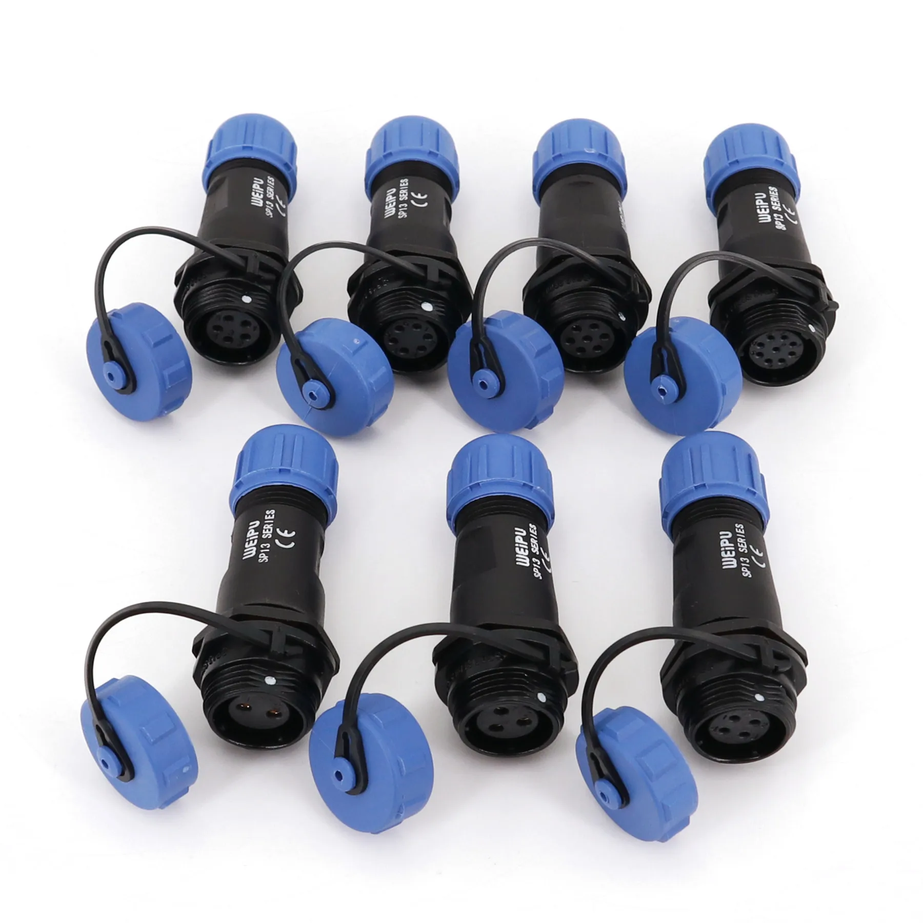 Weipu SP13 Series Waterproof IP68 In-Line Male and Female Circular Aviation Cable Plug Connector