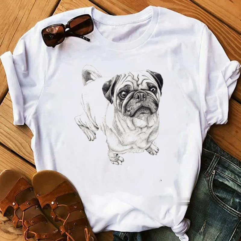 Schnauzer/seymour/yorkshire terrier/chihuahuas/retriever/pomeranian/papillon cão vintage retrato impressão mulher verão t camisa