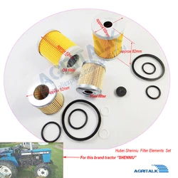 Set of paper oil filter and fuel filter element with O seals kit for Shenniu Bison SN250 / SN254 with engine Hubei 295T