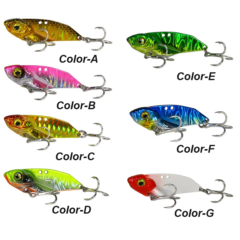 YUCONG 1PCS Metal Jig Fishing Lure 7-10-15g Trolling Hard Bait VIB Spoon Jigging leurre Vibration Spinner Sinking cebo duro Isca