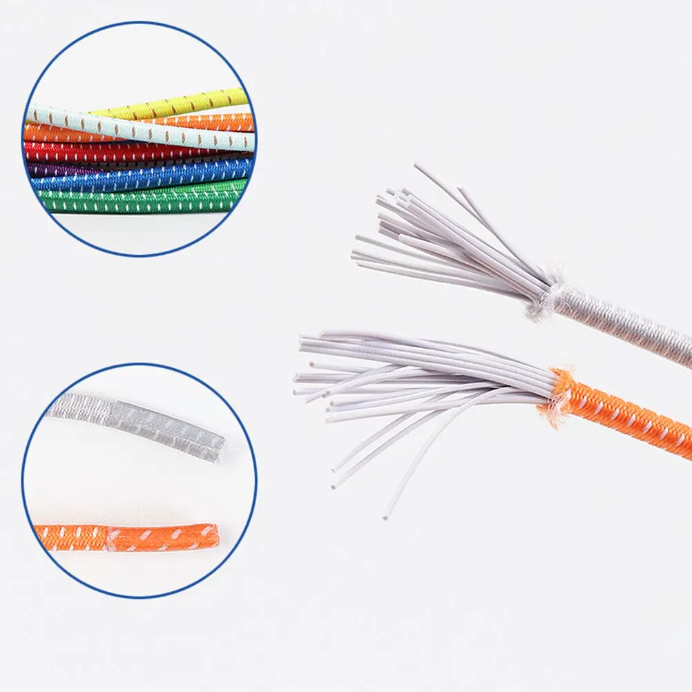 1Pair Colored Dots Round Shoelaces Elastic Plastic Lock Hiking Sport No Tie Shoelace Adult Children Shoe Accessories Rubber Band
