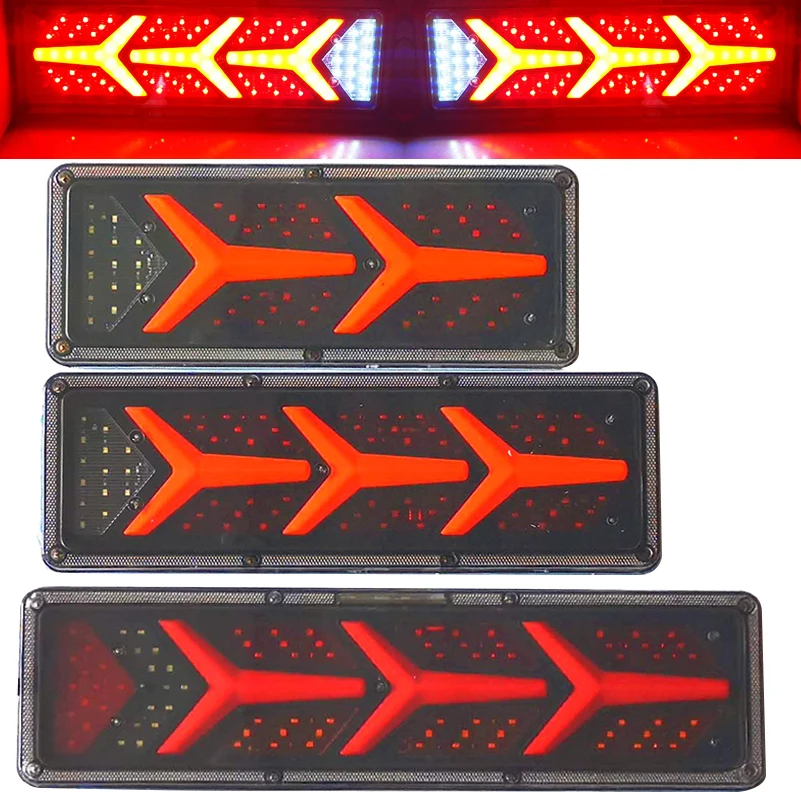 

2X Truck Led Taillight Lamp Flowing Turn Signal Brake Trailer Stop License Plate Light Warning Lights For Mercedes Benz Volvo.