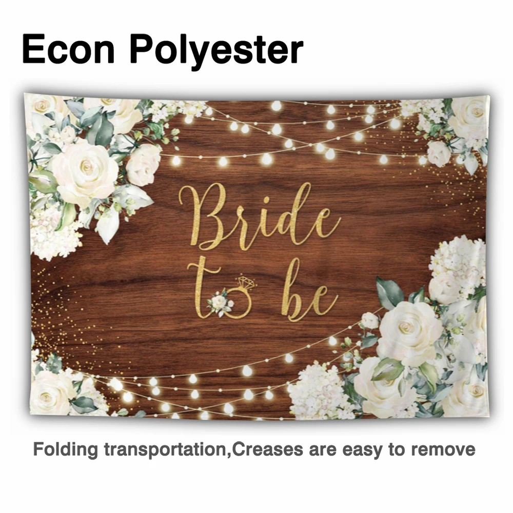 Allenjoy 신부 배경 나무 골드 Dimond 꽃 반짝이 가벼운 공 사용자 정의 포스터 웨딩 사진 배경 배너