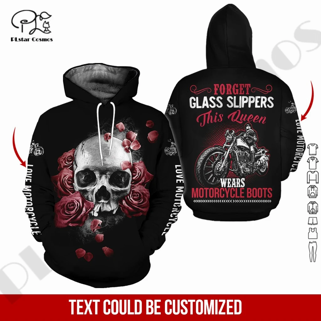 

PLstarCosmos 3DPrinted Newest Motorbike Custom Name Skull Art Unique Unisex Hrajuku Streetwear Casual Hoodies/Zip/Sweatshirt 3