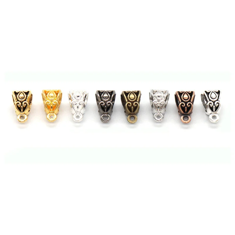 20PCS Beads Bails Connector Charms Pendants Jewelry Findings Making Accessory DIY Necklace Multicolor Big Hole Beads Bails