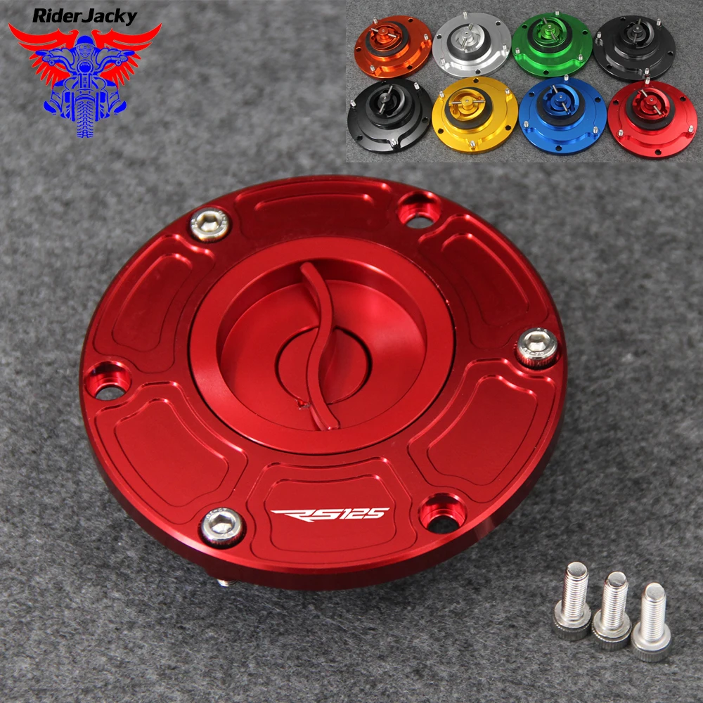 For Aprilia RS125 RS 125  (6 HOLES) All Years Motorcycle Keyless Fuel Tank Gas Cap Cover