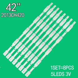 8pcs = 1 세트 5led 3v 470mm 팬더 42 인치 LCDTV 2013CH420 13Y LVED 3228 05 REV1.0 130105 LE42C32 LE42C33 LE42C35 백라이트 스트립