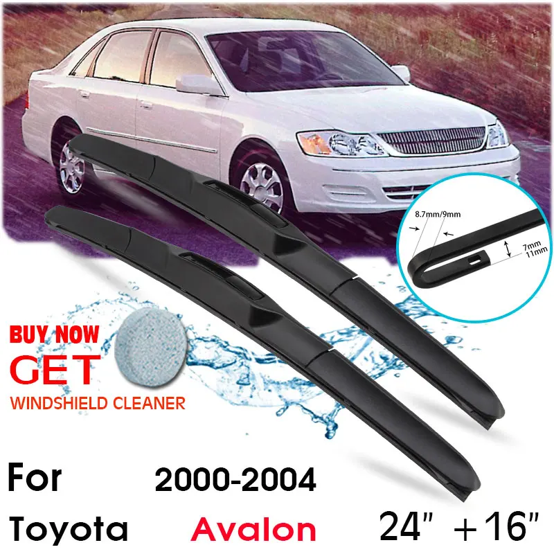 

Car Wiper Blade Front Window Windshield Rubber Silicon Refill Wipers For Toyota Avalon 2000-2004 LHDRHD 24"+16" Car Accessories