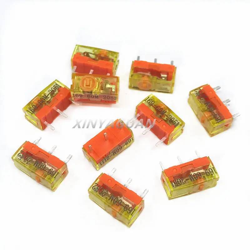 

10Pcs New TTC dustproof gold mouse micro switch 3pin gold alloy contact 0.65N 60 million click life computer mouse button