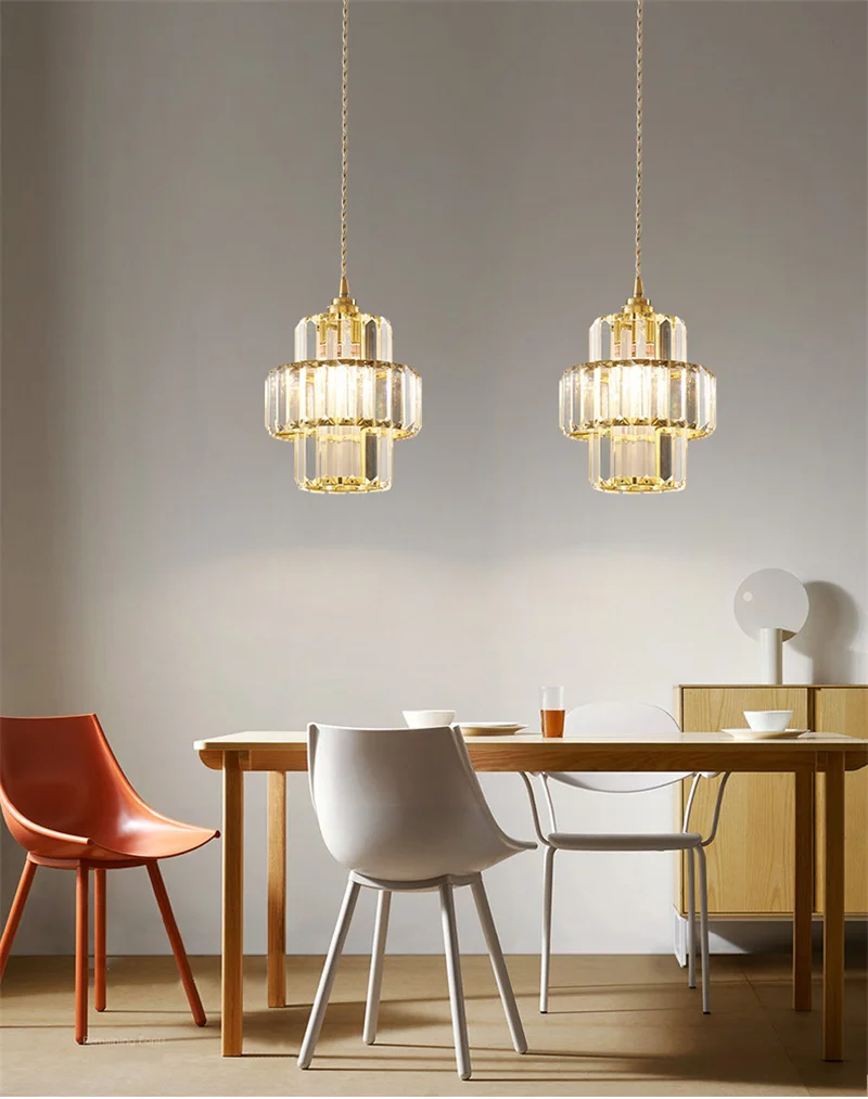Modern K9 Crystal Pendant Light Led Ceiling Lamp Living Dining Room Nordic Chandelier Aisle Kitchen Island Decor Balcony Fixture