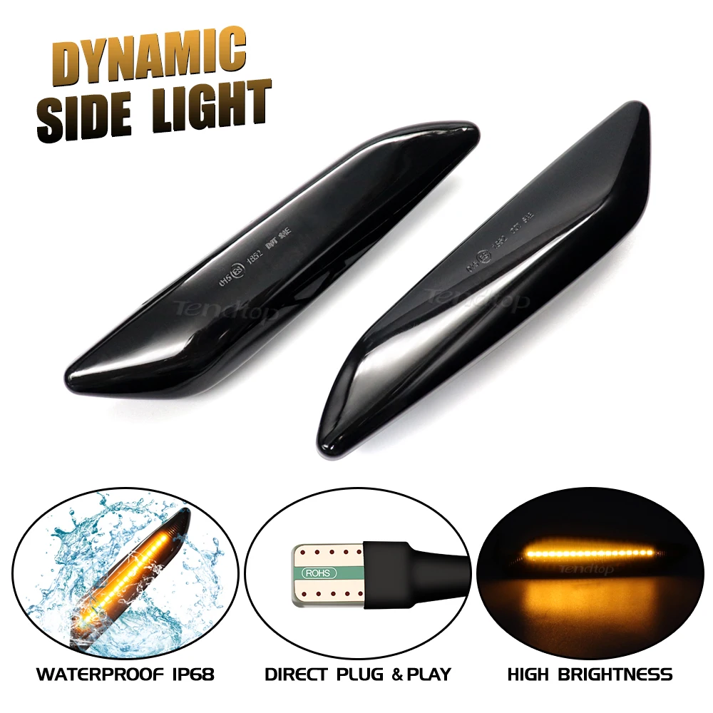 For Fiat Tipo Egea Alfa Romeo 156 147 Dynamic LED Side Marker Lights 12V Flowing Turn Signal Light Blinker