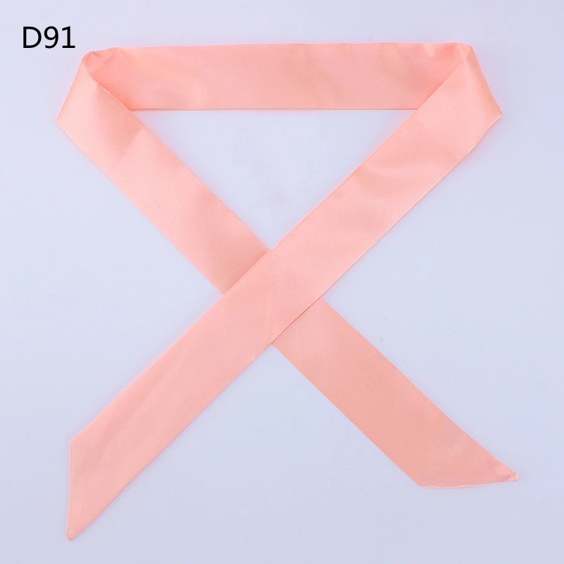 Solid Color Skinny Small Silk Scarf Women Simple Style Bag Handle Ribbon Fashion Hairband Headscarf Beautiful Scarves For Women