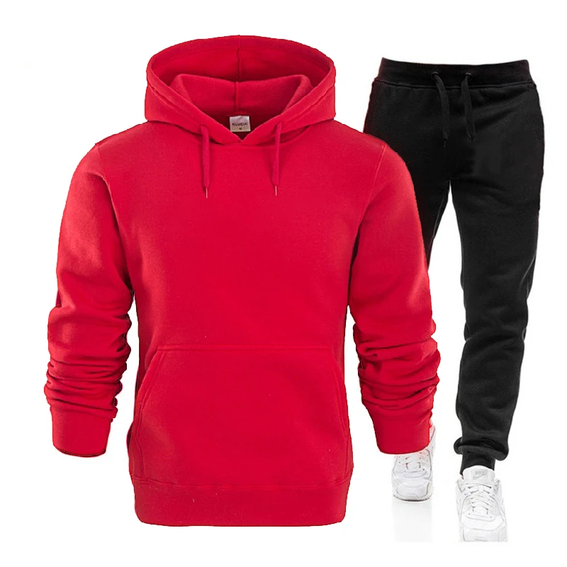 Autumn Spring  Men Tracksuit Set Sweatshirt Tops Trouser Suit  Outdoor Sport Clothing