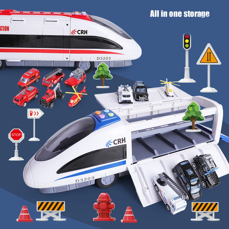 Train Model Toy Car Set Alloy City Rail Subway Die Cast City Train With Light and Sound Vehicles & Models For Kids Toddlers Boys