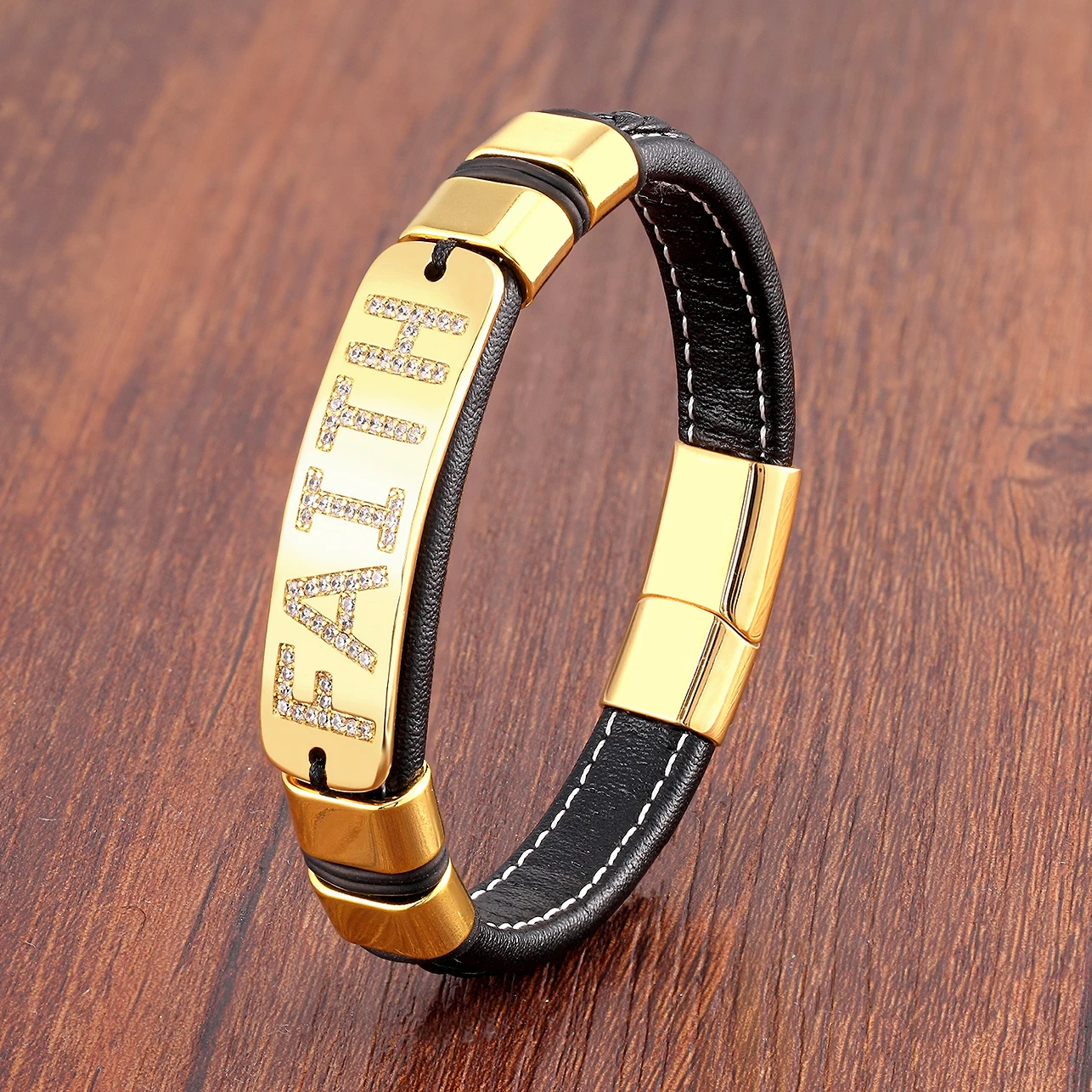 Luxury,Cubic Zirconia Letter,Men Bracelet,Classic,Gold-Plate,Braided Leather Rope,Women Bracelet,2021 Fashion Jewelry,Wholesale