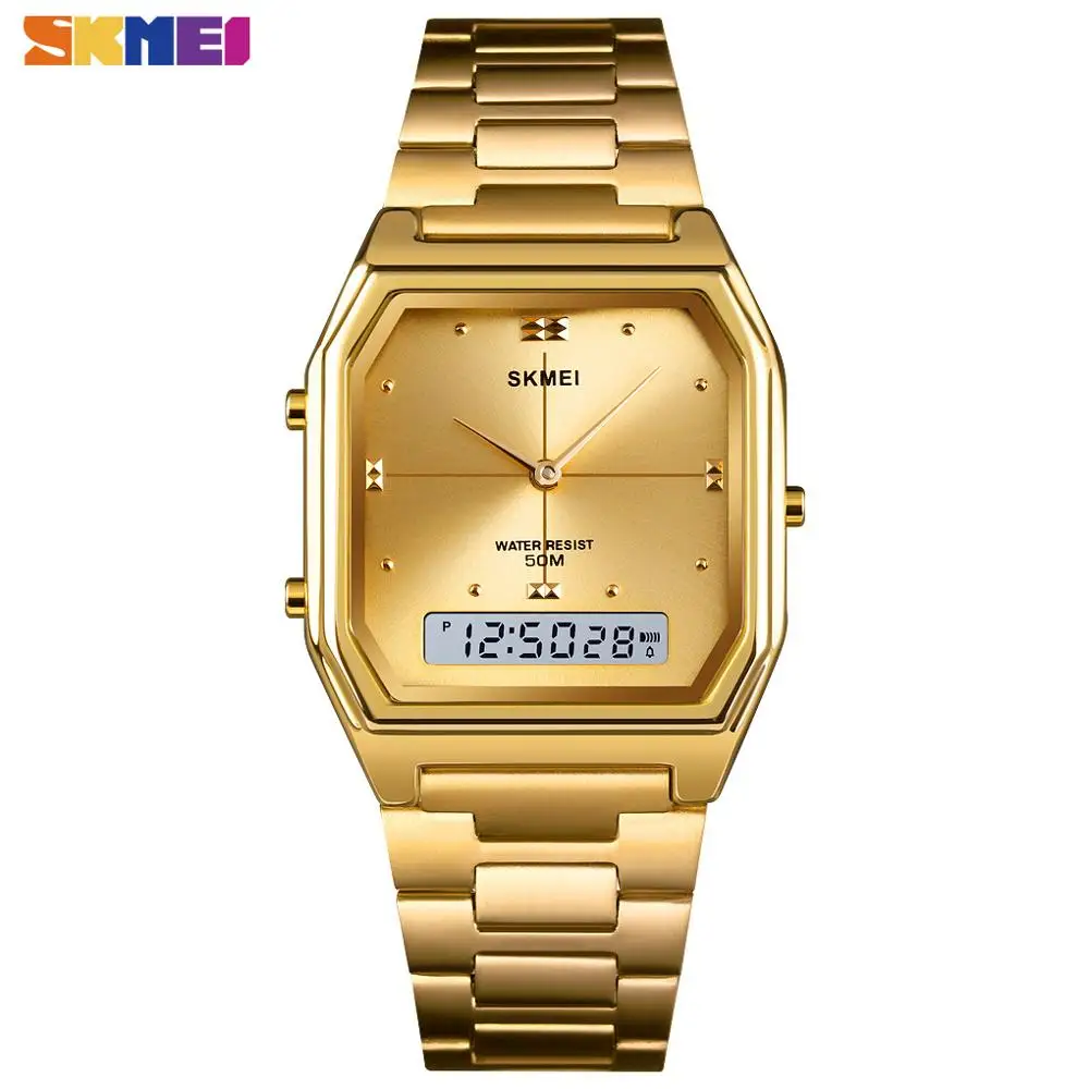 Skmei Fashion Sport 3Time Chrono Digital Electronic Wristwatch for Men Women Double Display Waterproof Chrono Watch Reloj Hombre