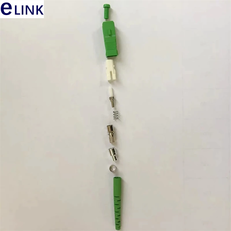 fiber connector KITS 1000PCS SC/APC Green Preassembled Unassembled Simplex SM 3.0mm 2.0mm 0.9mm ftth SC connector accessory ELIN