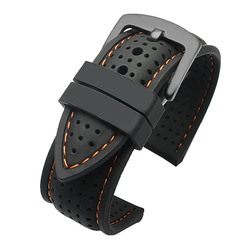 New Breathable Silicone Sports Band for hua-wei Sam-sung watchband 20mm 22mm rubber strap for Mido- T-issot O-mega Accessories