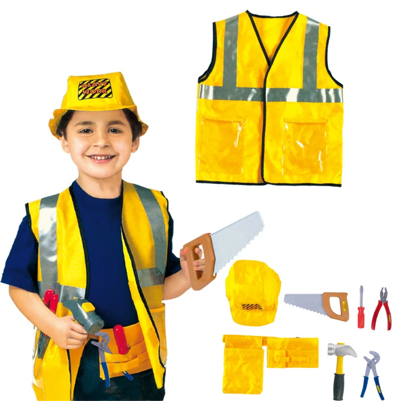 Halloween Kleuterschool Ingenieur Kostuum Cosplay Play House Party Professionele Uniform Set Leermiddelen Voor Voorschoolse Kinderen