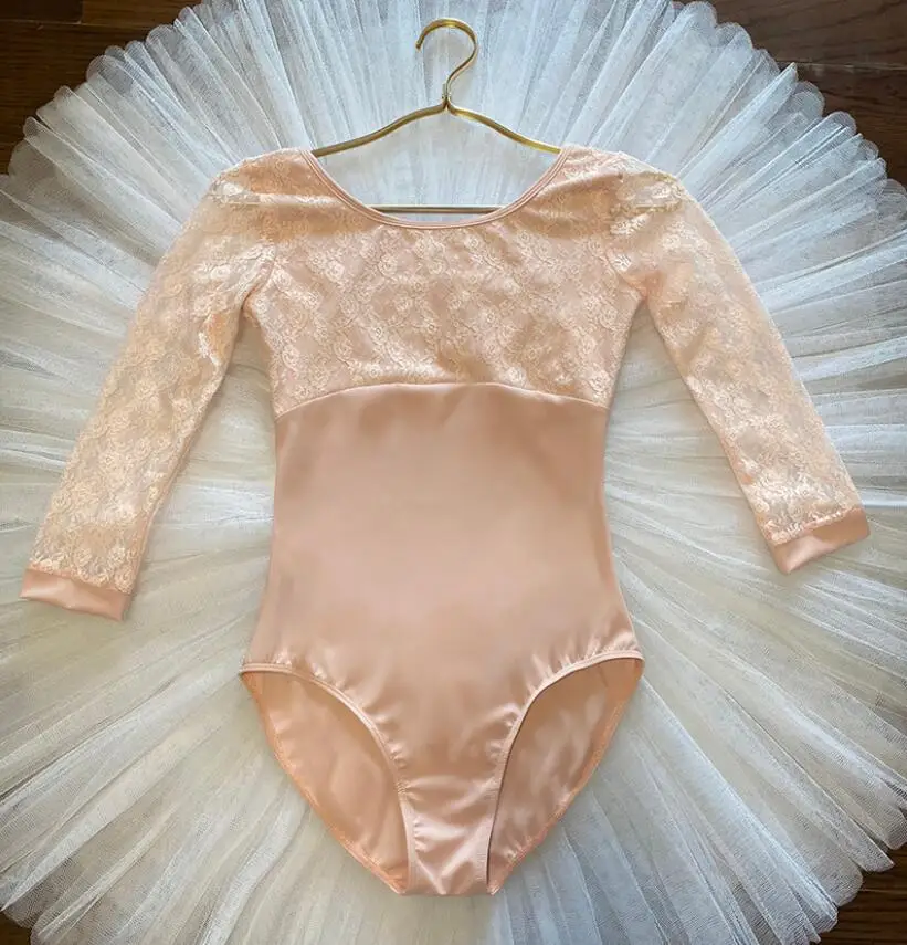 Leotardos de baile de Ballet para mujer, Ropa de baile de gimnasia, manga de encaje, alta calidad, elegante, Otoño, 2024