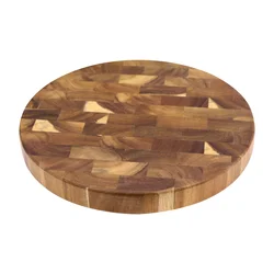 Jaswehome Acacia Wood End Grain Cutting Boards Wooden Butcher Block Meat Cutting Wood Thick Board Round Wood Chopping Boards