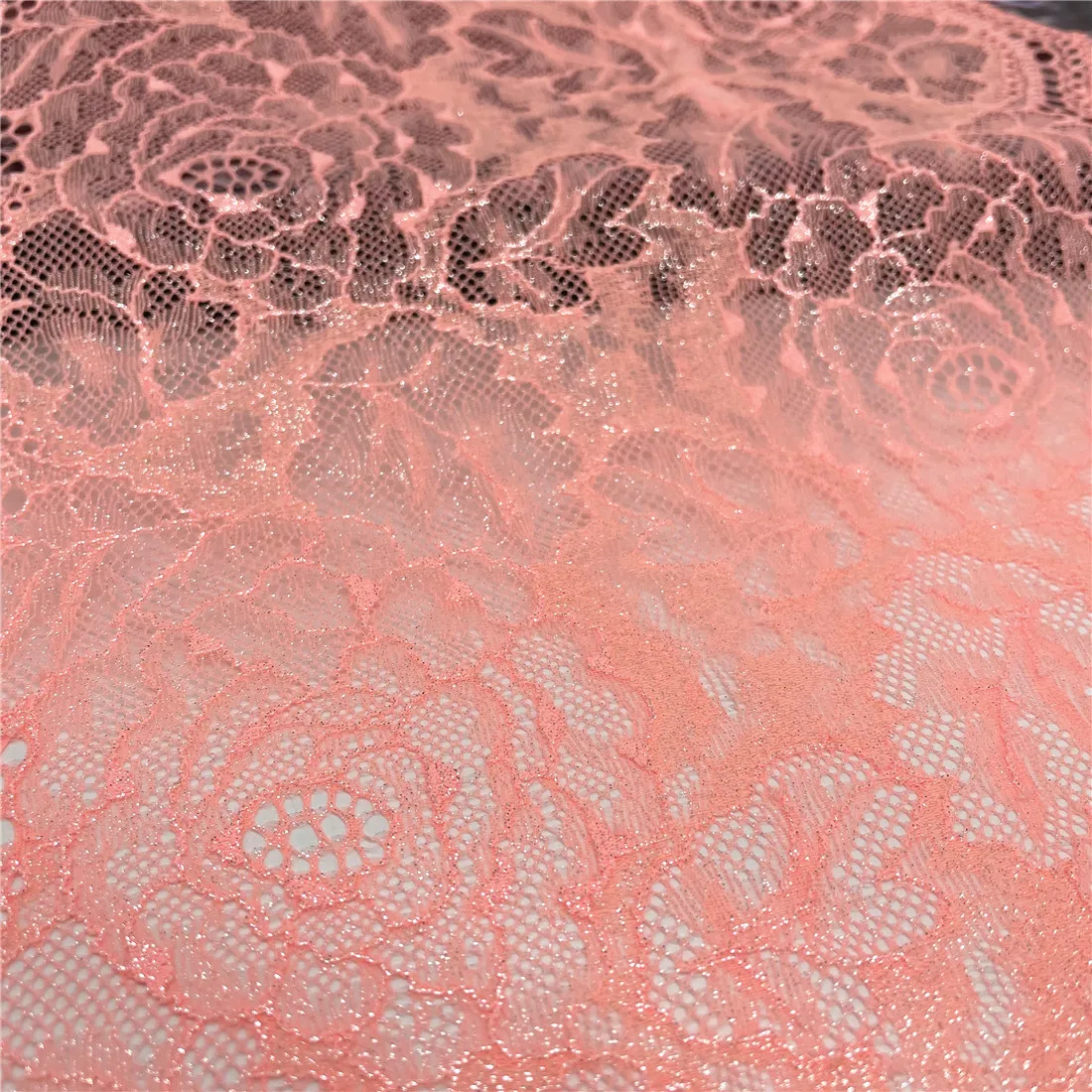 3M/Lot Width 8 7/8 inch (22.5cm) Foil Pink Orange Elastic Lace Trim Skirt Hem For Sewing Applique Costume Dress Fabric Lace Bjd
