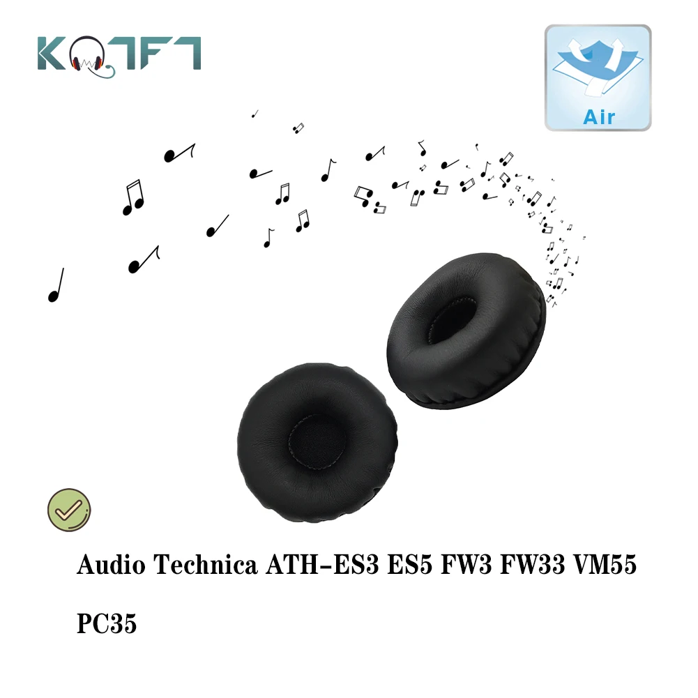 

KQTFT кожи 1 Набор сменных для Audio-Technica ATH-ES3 ES5 FW3 FW33 VM55 PC35 гарнитура наушники чехол подушки чашки