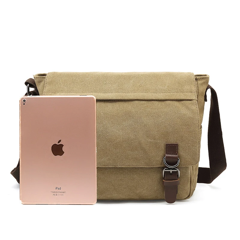 Męska płócienna torba listonoszka Vintage marka Business Casual torba podróżna na ramię torby Crossbody dla mężczyzn 2020 Bolso Hombre Retro — zdjęcie 6