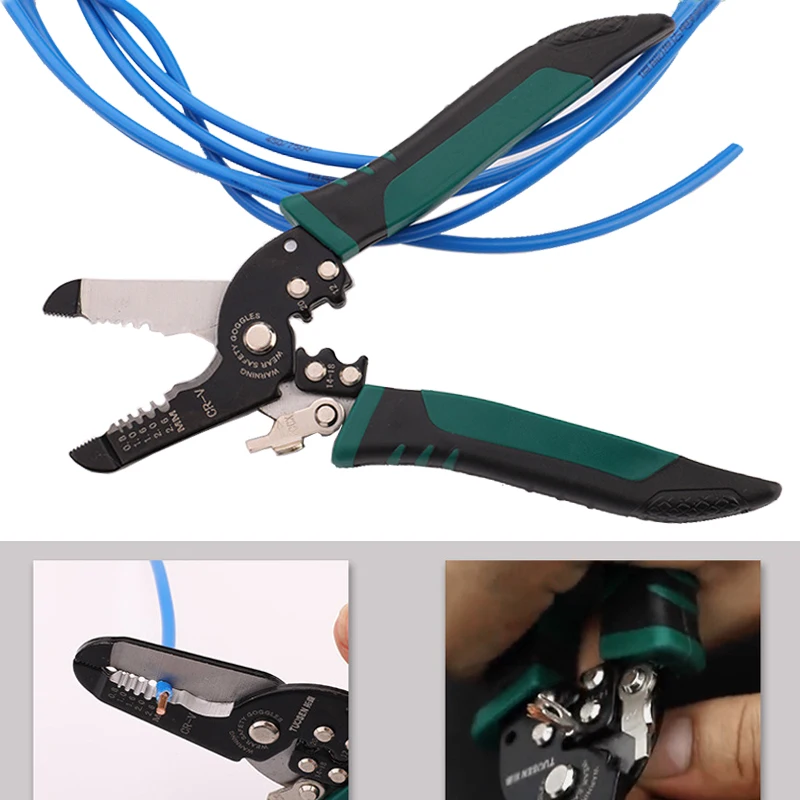 JUNEFOR Cable Wire Stripper Crimping Pliers Crimper Tools Pliers Hand Tools Wire Stripper Multifuction Crimper Pliers Wire