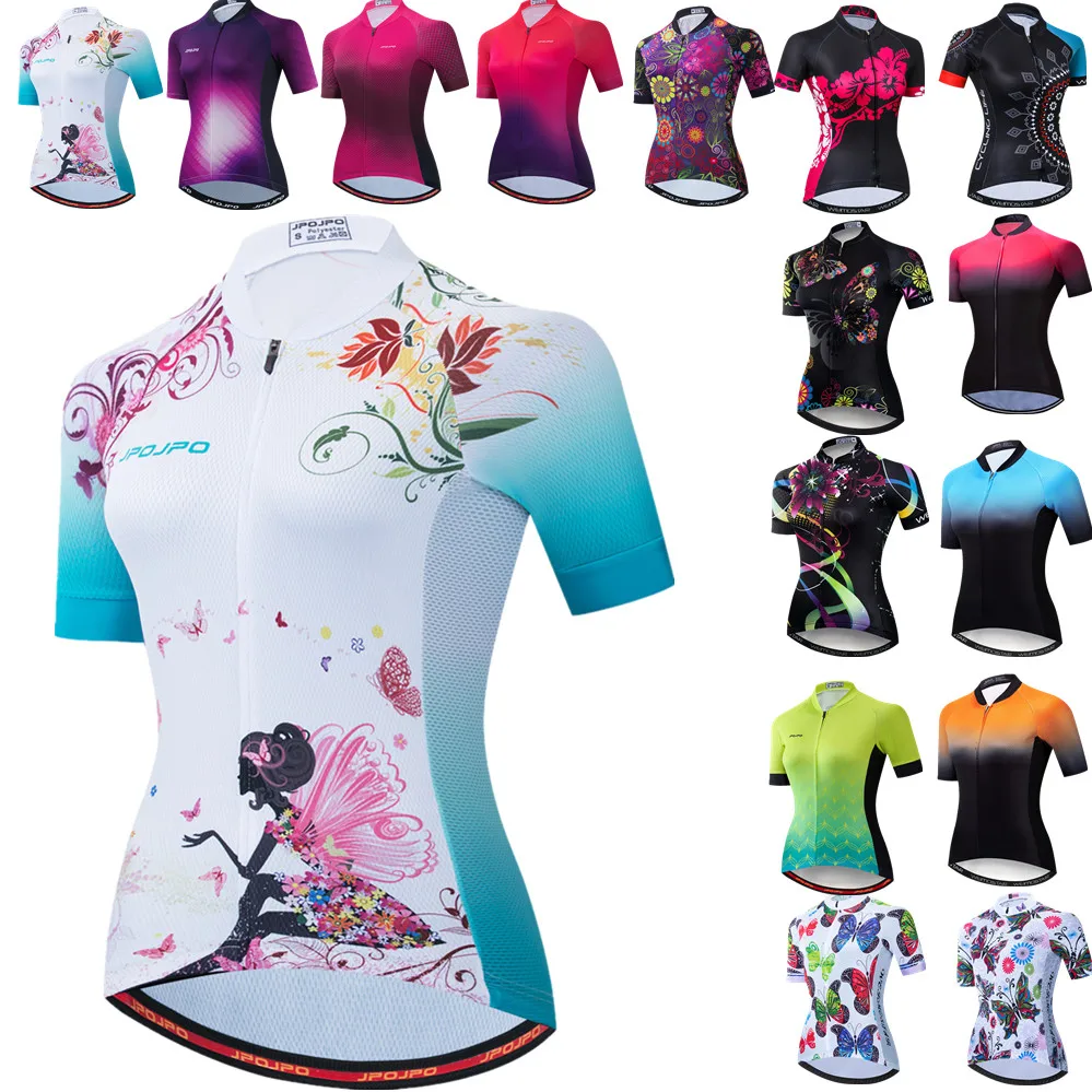 2022 Cycling Jersey Women Bike Mountain Road MTB Top Female Bicycle Shirt Short Sleeve Racing Riding Clothing Summer Lady White