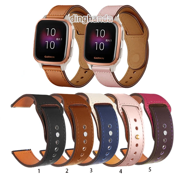 

Quality Leather Watch Band Strap for Garmin Venu SQ 2 Strap for Vivoactive 3 Forerunner 245 645 55 165 strap 20mm 22mm