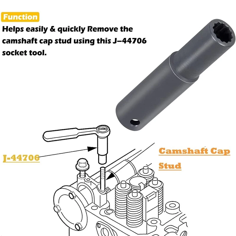 J-44706 Rocker Arm Shaft Socket For Detroit 60 Series 12MM 12PT 1/2 Inch Drive