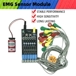 Six Channel EMG Muscle Sensor Module Controller Detects Muscle Activity with Arduino Uno Development Board Smart Automation Kit