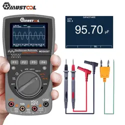 MUSTOOL Upgraded MDS8207 Intelligent 2 in 1Digital 40MHz 200Msps/S Oscilloscope 6000Counts True RMS Multimeter With Analog Grap