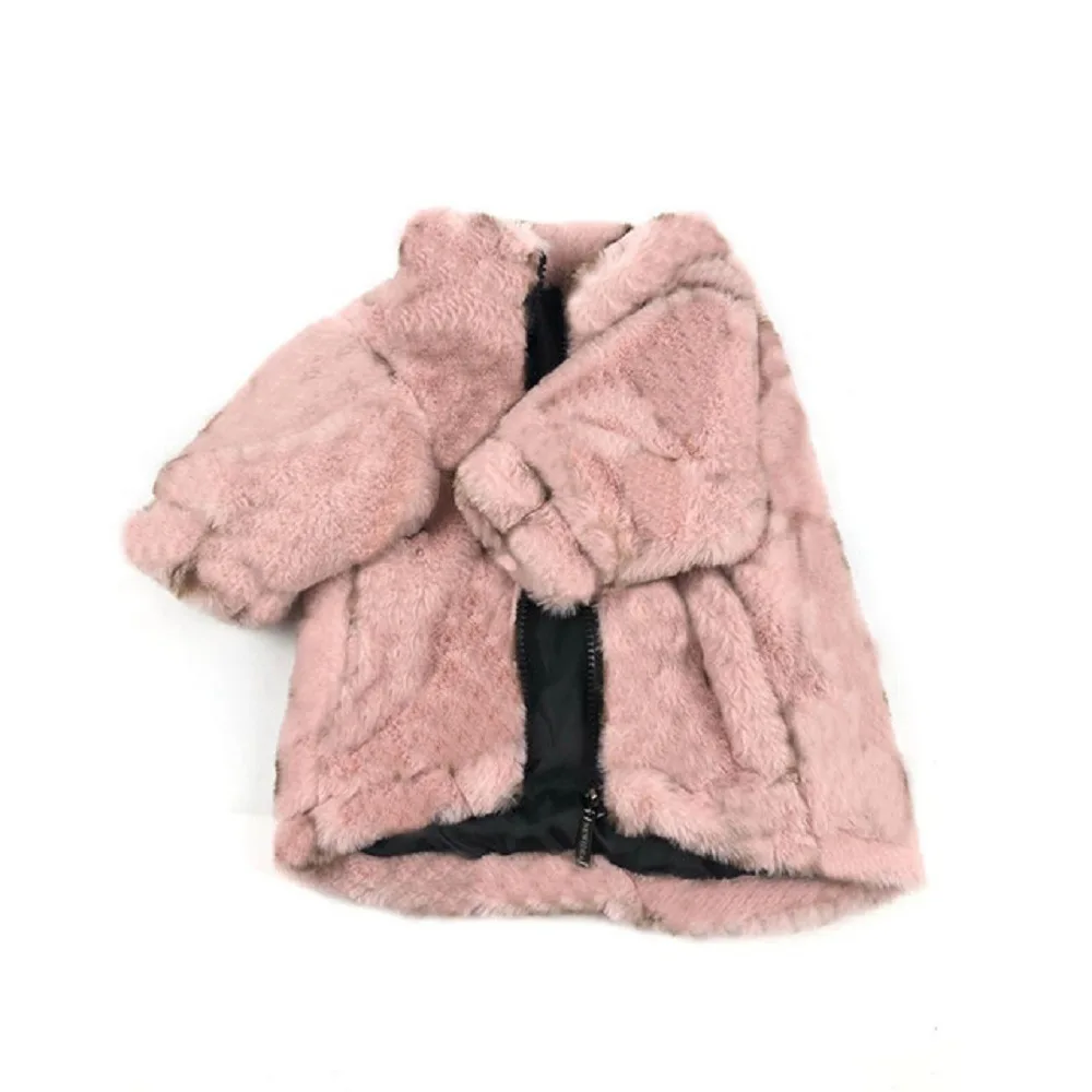 Plush Warm Dog Clothes Luxury Designer Pet Coat Small Medium puppy French Bulldog Autumn Winter Plus Velvet Warm Coat Jacket