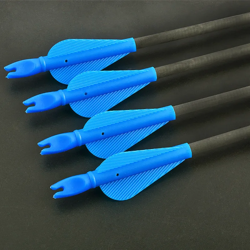 12/24/48pcs Archery Arrow Nocks and Feather Siamese Coat High Quanlity Plastic Feathers Fit OD 8mm Fiberglass Wood Arrow Shaft