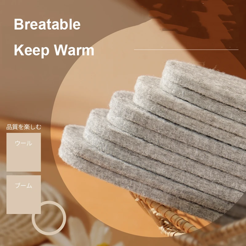 Keep Warm Thicken Wool Felt Insoles Genuine Men Women Breathable Soft Sweat Absorbent Thermal Washable Shoe Boots Pads