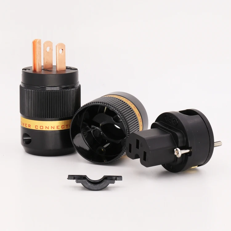 Штепсельная Вилка американского стандарта, медный разъем стандарта IEC Hi-Fi для шнура питания, красная, пара viборг VM501 + VF501