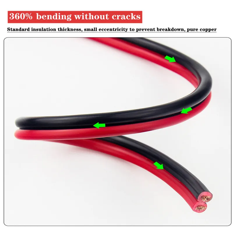 5/10m red and black wire pure copper two 2-core electric cable two-color parallel wire parallel wire soft small power cord led s