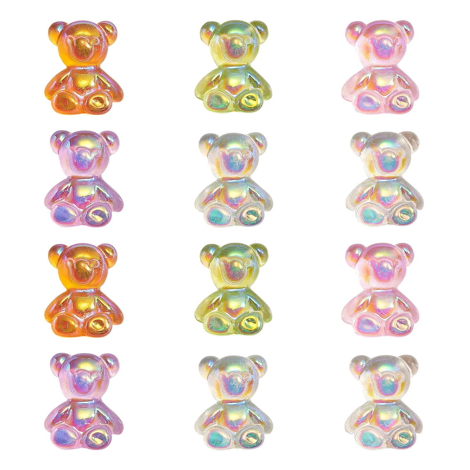 25Pcs  Resin Charms Gummy Bear Flatback Cabochons for Keychain Necklace DIY Jewelry Making Accessories