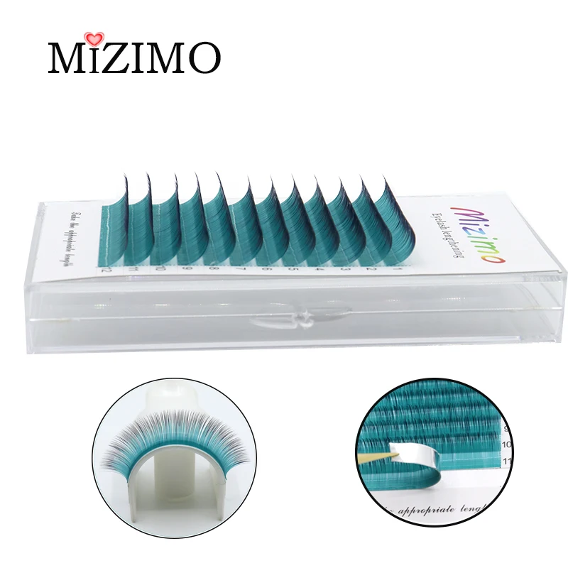 MIZIMO Color Grafted Eyelashes Light Gray Rose Red Light Purple Light Blue Artificial Mink Hair Personalized Eyelash Extension