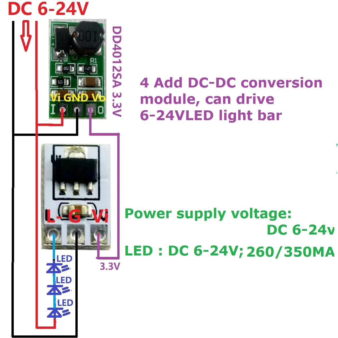 Ultra-small DC 3V 3.3V 3.7V 5V 260/350mA Constant Sink Current Multifunction LED Driver Board Parallel & series applications