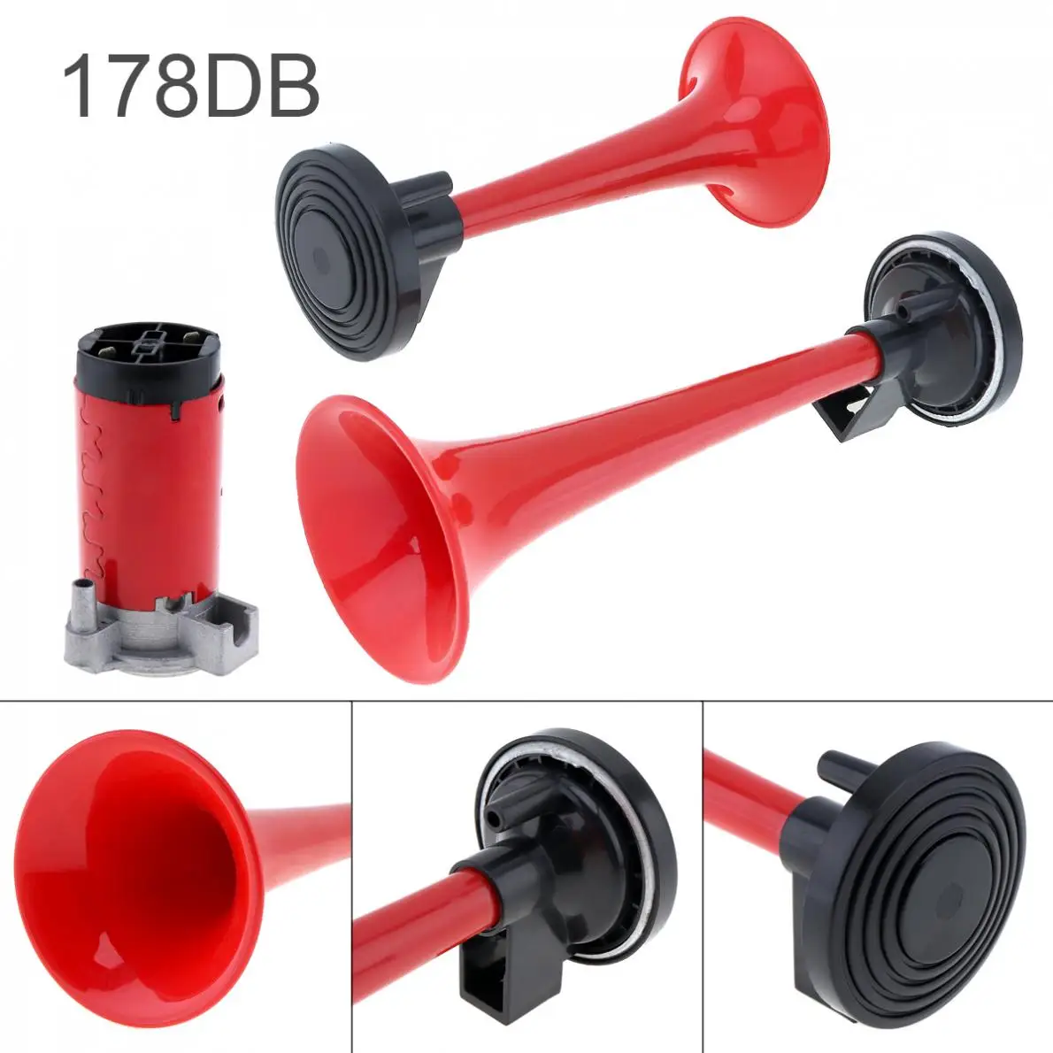 

12V 24V 178dB Super Loud Dual Tone Car Air Horn Set Trumpet Compressor for Auto Automobile Motorcycle Boat Truck