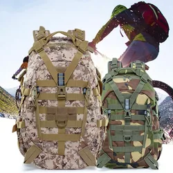 Outdoor caminhadas mochila reflexiva, mochila de viagem militar, exército tático Molle escalada, novo, 2024