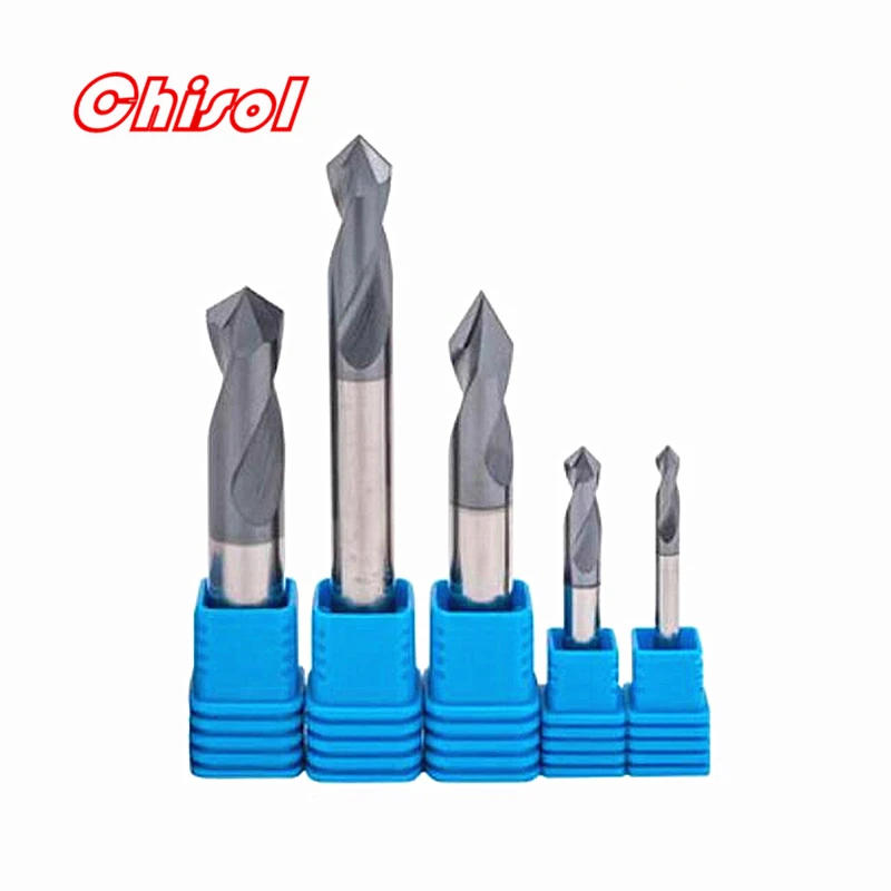 

60 90 120 Degree Tungsten Carbide Spotting Drills Alloy Location Center Drill Bits Cucurbited Handle Awl Processing Steel