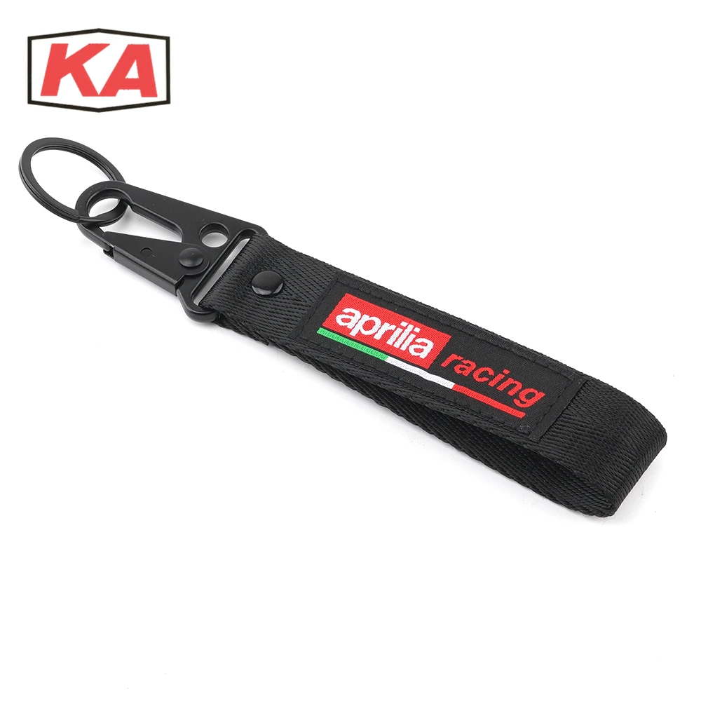 

Latest Metal Key Chain Ring Motorcycle Keyring Embroidery On Both Sides For Aprilia GPR RSV4 RS125 RS250 Universal Keychain Belt